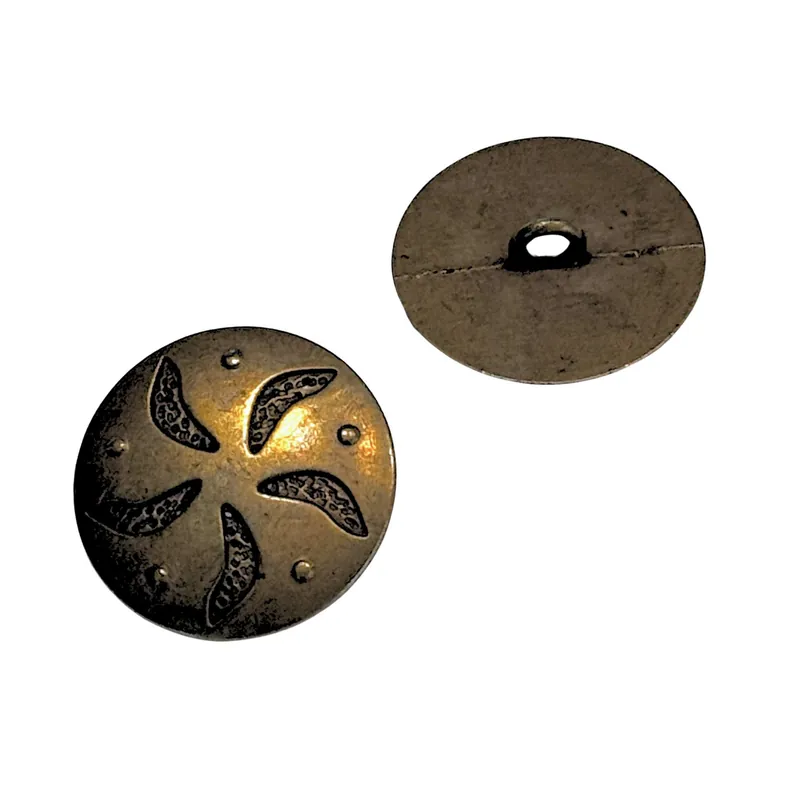 Metallknopf mit Windrad Muster Alt Messsing MK-22-ag Top-Angebot