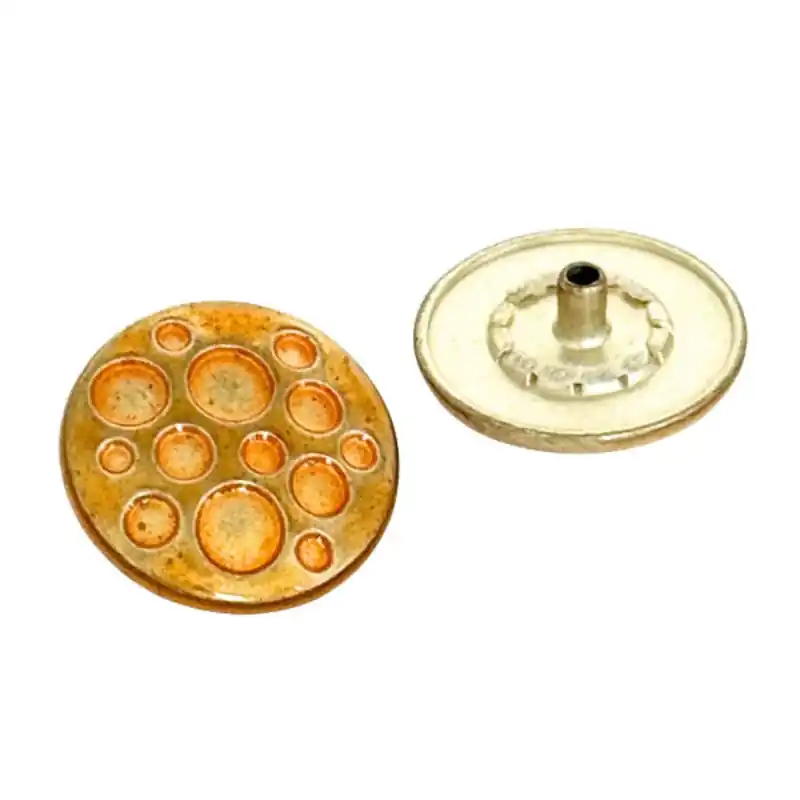 Expressversand Druckknöpfe mit Punkt Muster Orange Gold NK-4