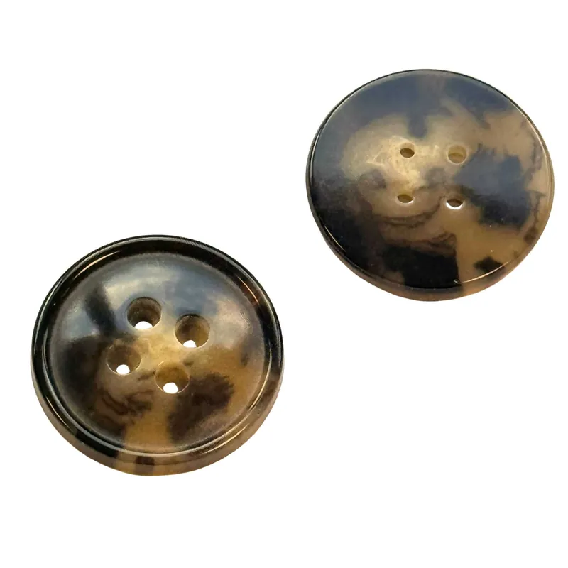 Mantel Hornimitat Knopf 4-Loch HI-127 Braun-Beige Expressversand