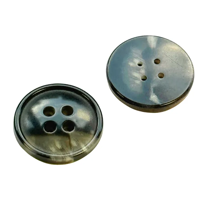 Versand Am Gleichen Tag Mantel Hornimitat Knopf 4-Loch HI-127 Anthrazit-Grau