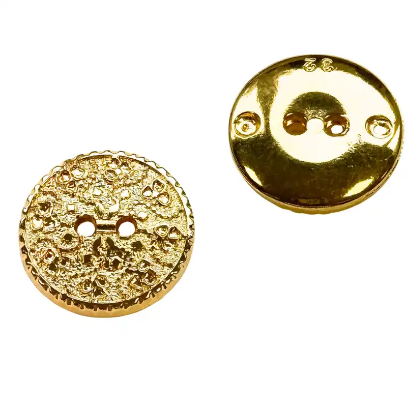 Trachten Knopf Kunststoff Gold mit Blümchen TK-77-g Günstig