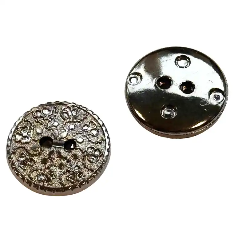 Trachten Knopf Kunststoff Stahl mit Blümchen TK-77-as Geprüft