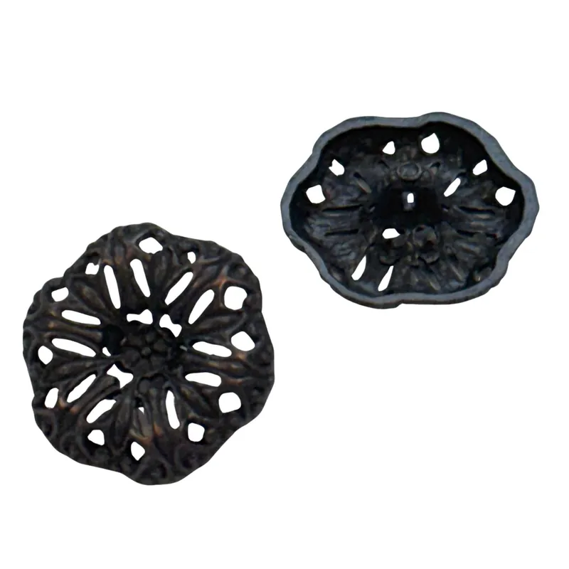 Trachtenknopf Schwarzer Durchbrochener Blütenform TK- 27 Expressversand