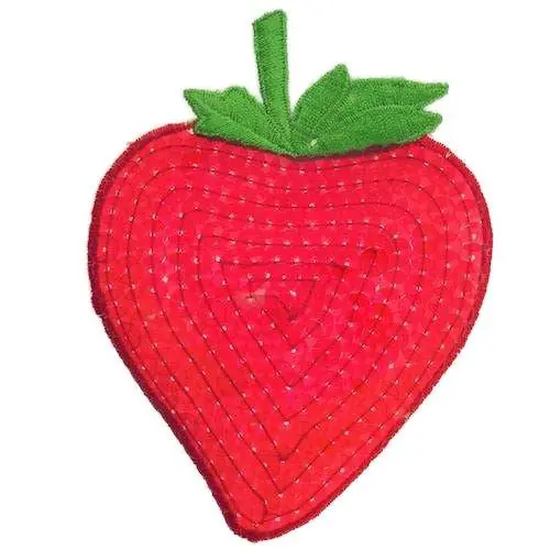 Jetzt Kaufen Applikation gestickt mit Pailletten Erdbeere