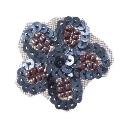 Markenprodukt Applikation Blüte Pailletten Silber grau AM-7-p