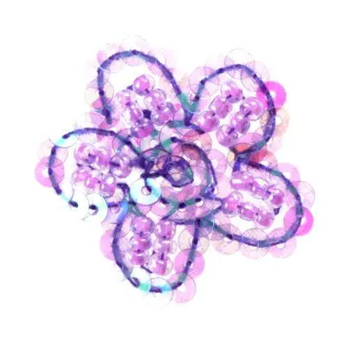 Gratis Versand Applikation Blüte mit Pailletten rosa AM-8-p