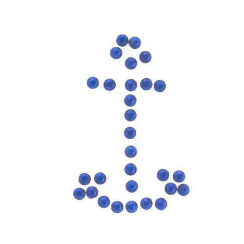 Schnäppchen Applikation Bügelbild Anker aus Strass Steinchen AM-ST-16