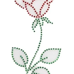 Strass Applikation Rote Rose Limited Edition
