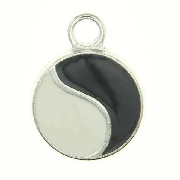 Schmuck Anhänger Ying Yang AN-67s Schwarz Sichere Zahlung