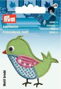 Markenprodukt Applikation Vogel grün zum Aufbügeln AP-924212