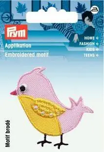 Zertifiziert Applikation Vogel rosa zum Aufbügeln AP-924213