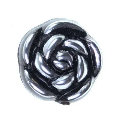 Blüten Knöpfe BL-12 schwarz silbern Kracherpreis