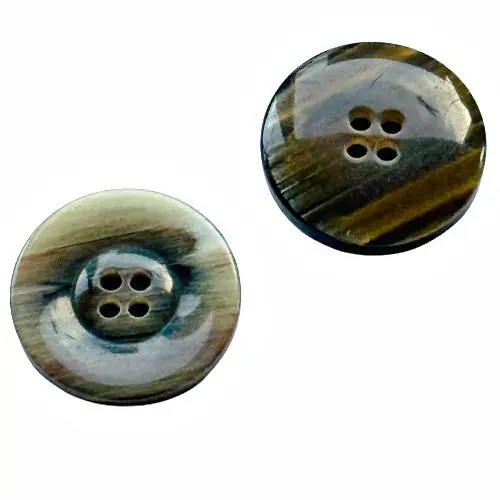 Schnäppchen Hornimitat Knopf HI-3 braun beige