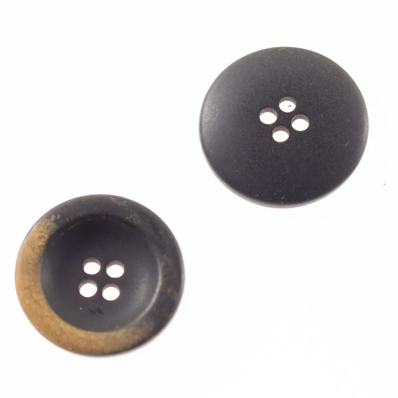 Solange Der Vorrat Reicht Hornimitat Knopf hi-39-schwarz-topaz