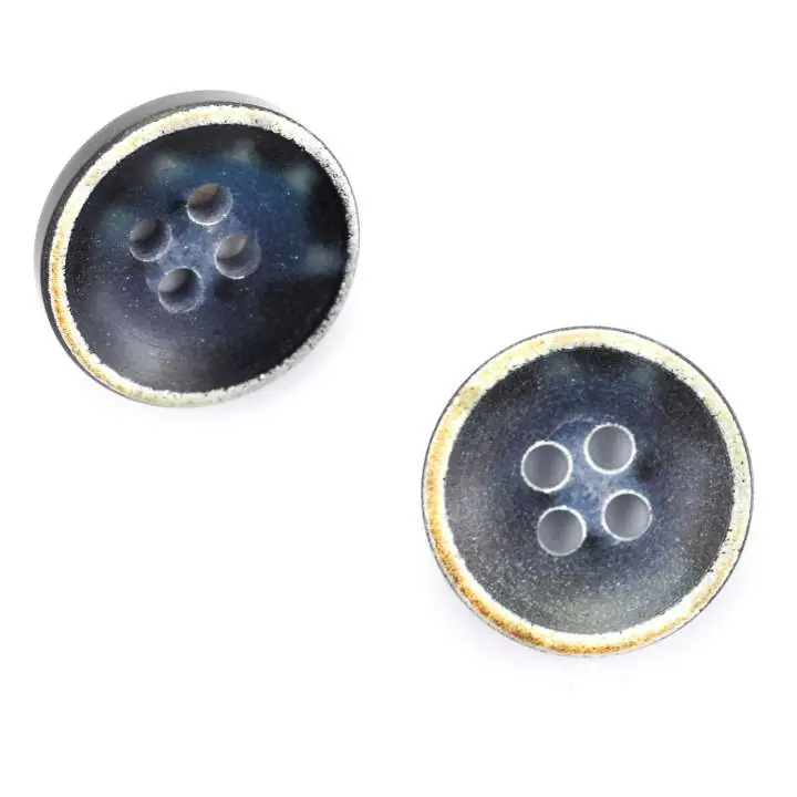 Sofort Bestellen Hornimitat Knopf HI-44-blau-creme