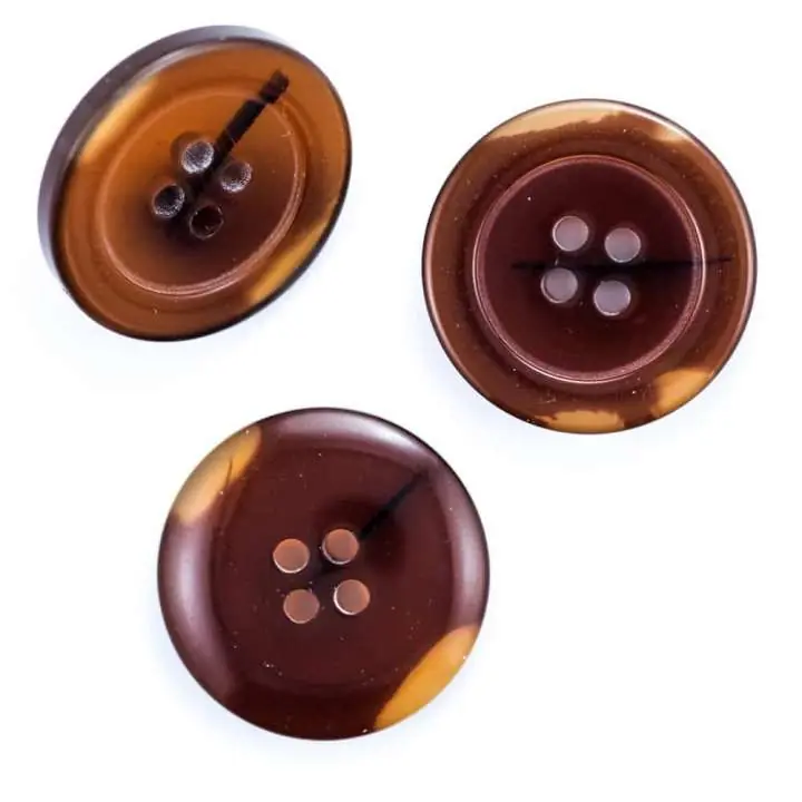 Letzte Chance Hornimitat Knopf hi-46-braun