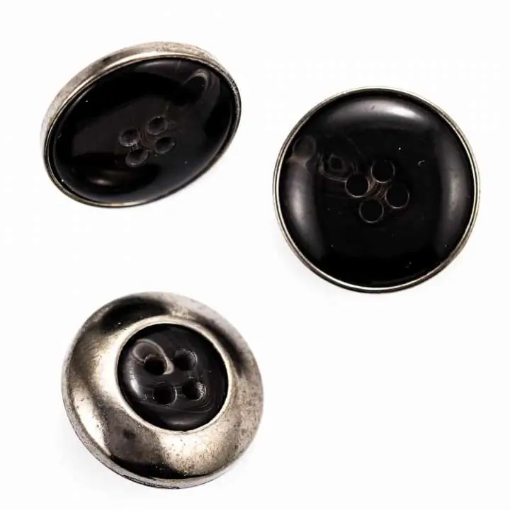 Hornimitat Knopf HI-48-braun-silber Gratis Versand