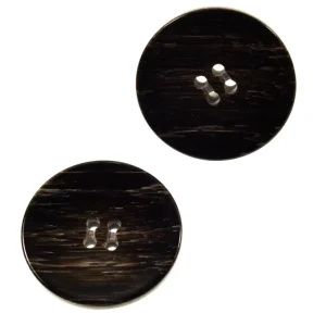 Exklusiv Mantel Hornimitat Knopf hi-61-schwarz-braun