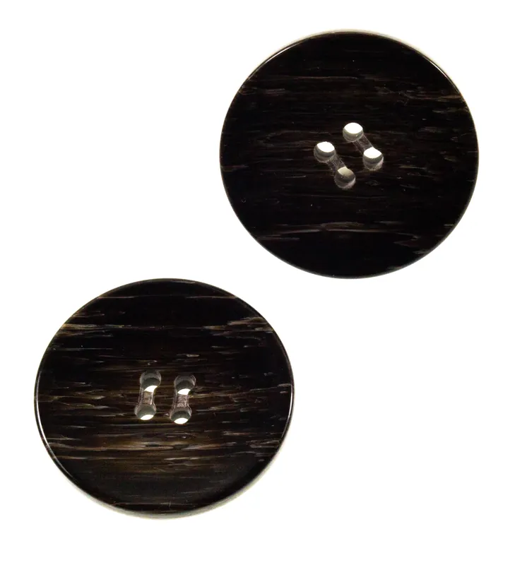 Exklusiv Mantel Hornimitat Knopf hi-61-schwarz-braun