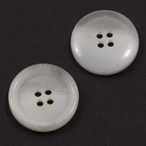 Handgefertigt Hornimitat Knopf hi-72-weiß