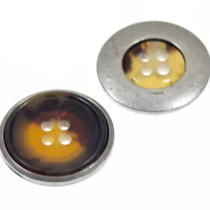 Hornimitat Knopf hi-76-braun-silber Mega-Angebot