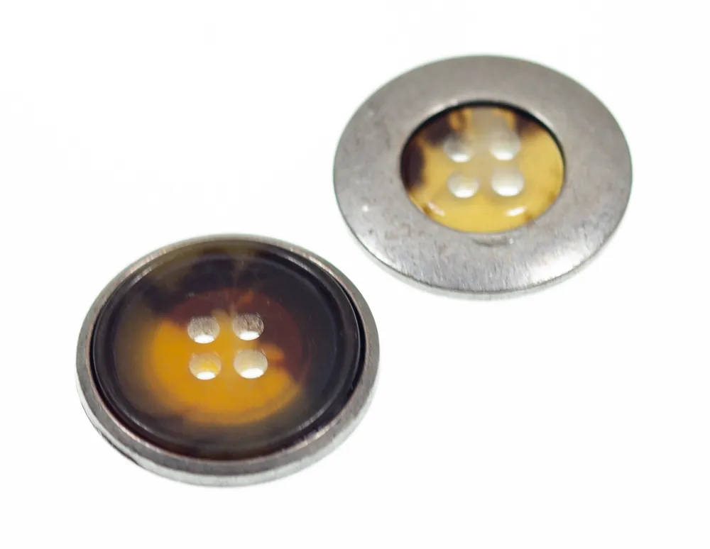 Hornimitat Knopf hi-76-braun-silber Mega-Angebot