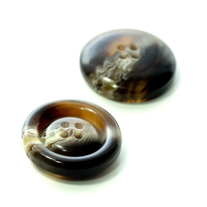 Neu Im Sortiment Hornimitat Knopf hi-77-dunkel-braun