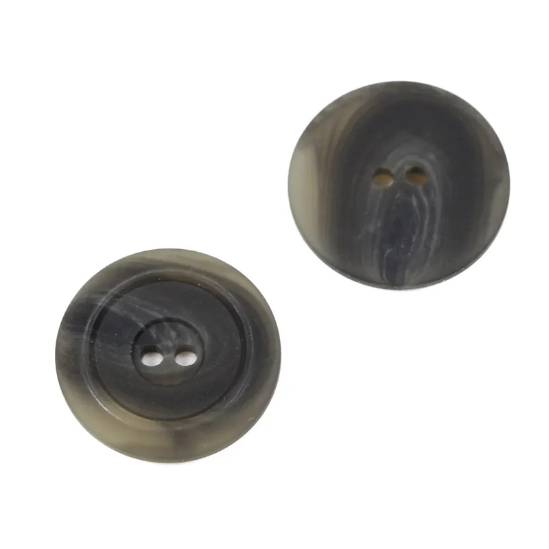 Wochenendangebot Hornimitat Knopf grau meliert hi-80