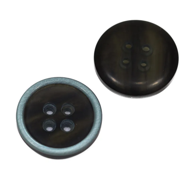 Geprüft Leichter Hornimitat Knopf hi-85-anthrazit-blau