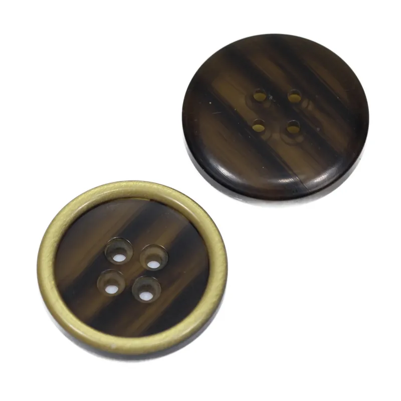 Leichter Hornimitat Knopf hi-85-braun-gold Nur Heute