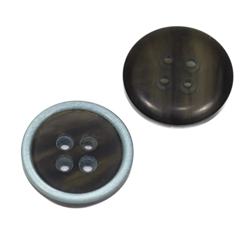 Zertifiziert Leichter Hornimitat Knopf hi-85-braun-silber