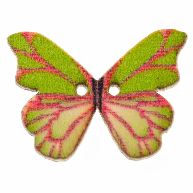 Exklusiv Holz Knopf Schmetterling hk-107-19