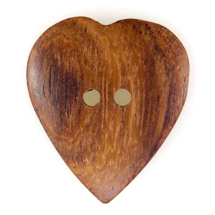 Holz Knopf Teakholz Herz Form HK-114 Teak Echt
