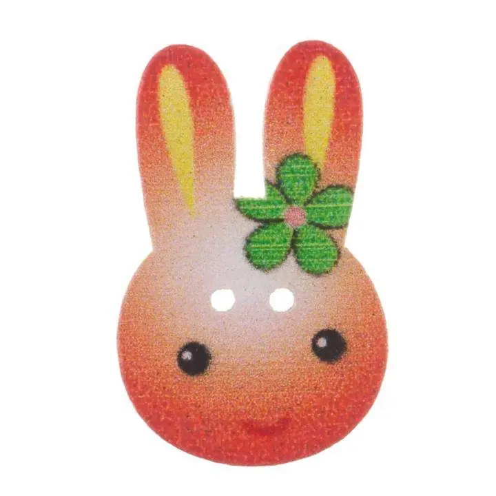 Must-Have Holz Knopf Hasenkopf bunt HK-17-2