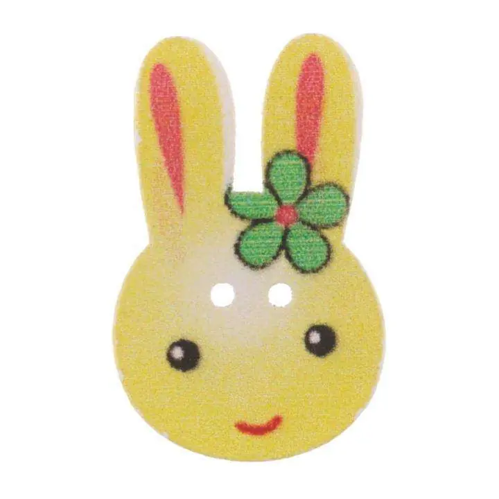 Sofort Bestellen Holz Knopf Hasenkopf bunt HK-17-3