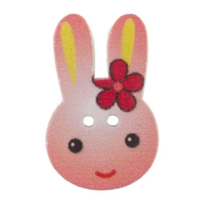 Holz Knopf Hasenkopf bunt HK-17-4 Angebot