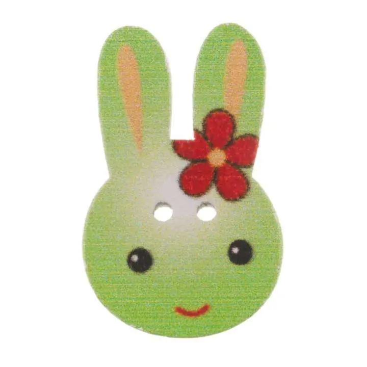 Holz Knopf Hasenkopf bunt HK-17-5 Angebot
