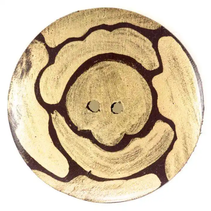 Holz Knopf mit Blumenmuster HK-198 Zertifiziert