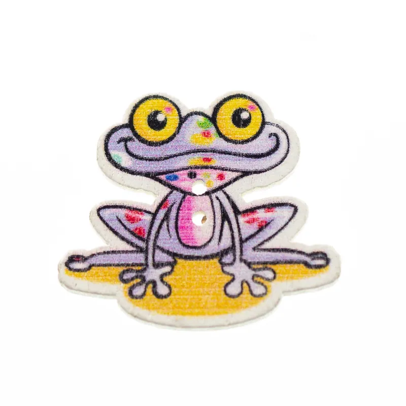 Billig Holz Knopf Frosch hk-22-3