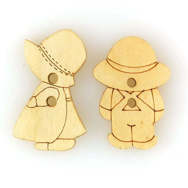 Holz Knopf Bube und Dame HK-235 Must-Have