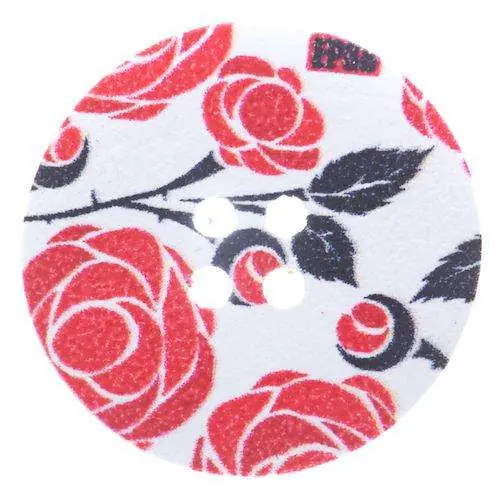 Preisknaller Holz Knopf mit Blumenmuster HK-263