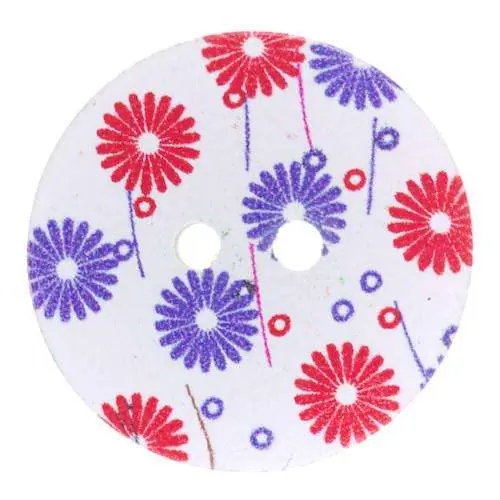 Holz Knopf mit Blumenmuster HK-287 Super-Preis