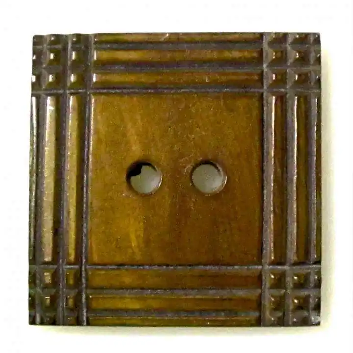 Quadrat Horn Knopf braun HK-413 Must-Have