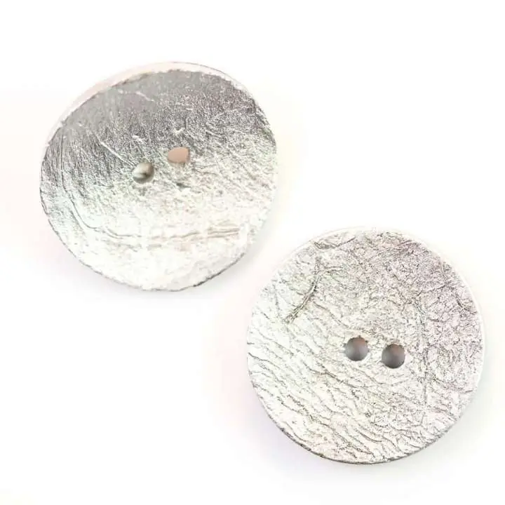 Echt Holz Knopf aus Kokosholz farbig HK-421 Silber