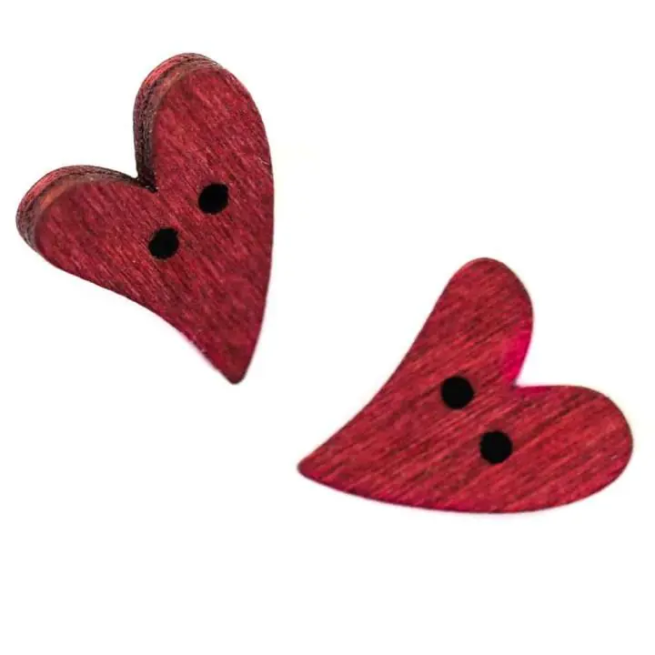 Garantierte Lieferung Holz Knopf Herz Form HK-47-beere