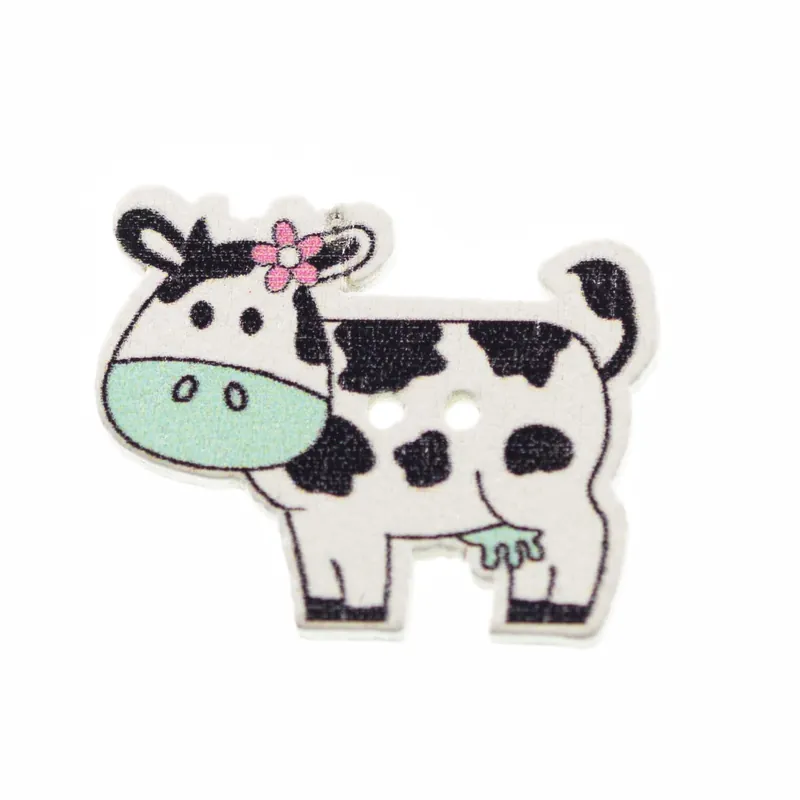 Exklusiv Holz Knopf Kuh Türkis hk-79-3