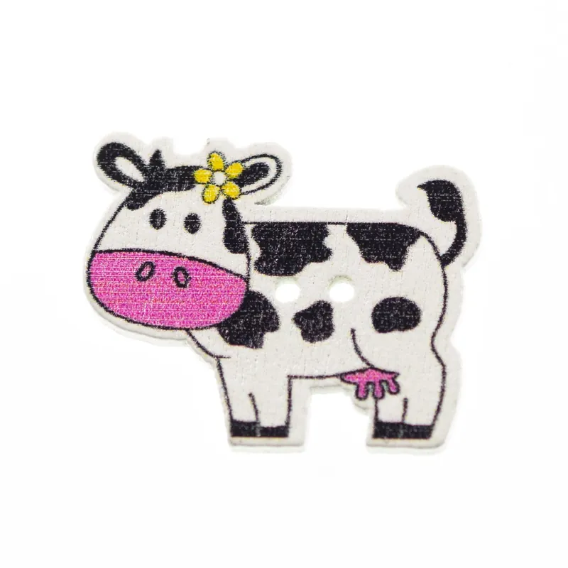 Holz Knopf Kuh Pink hk-79-4 Meistverkauft