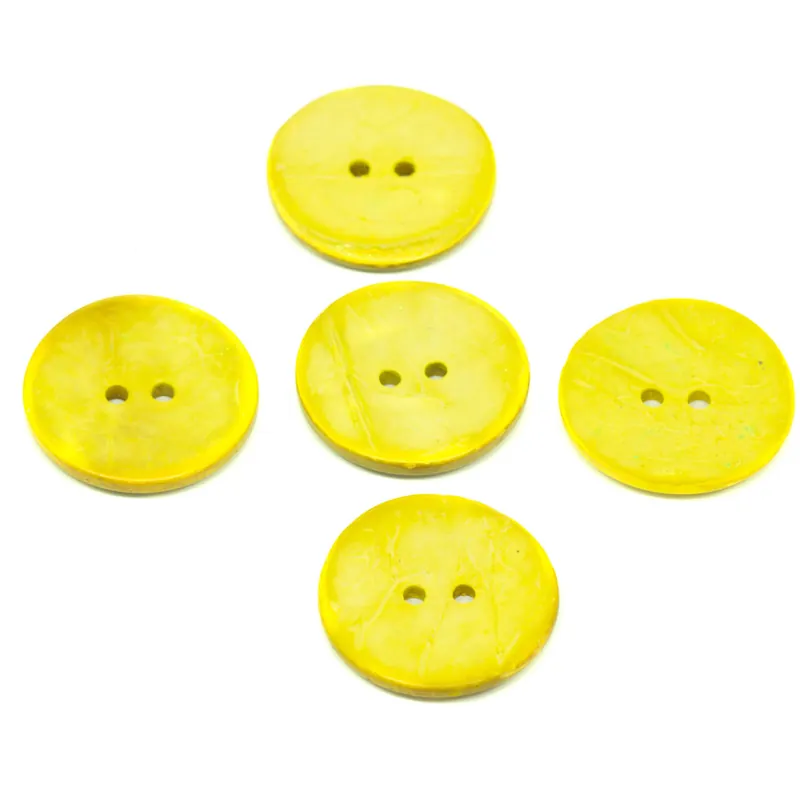 Rabatt 5 Große Kokos Holzknöpfe gelb hk-so-187-30