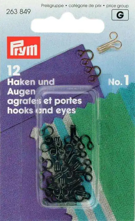 Haken und Augen HOE-7schw 263849 Markenware