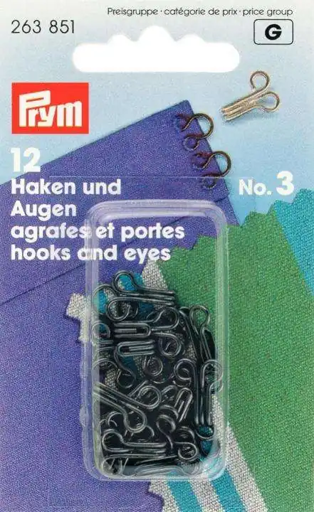Haken und Augen HOE-7schw 263851 Top-Preis